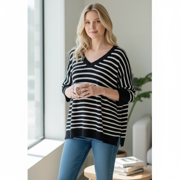 Express Striped Knit Batwing Sweater - Picture 1 of 7
